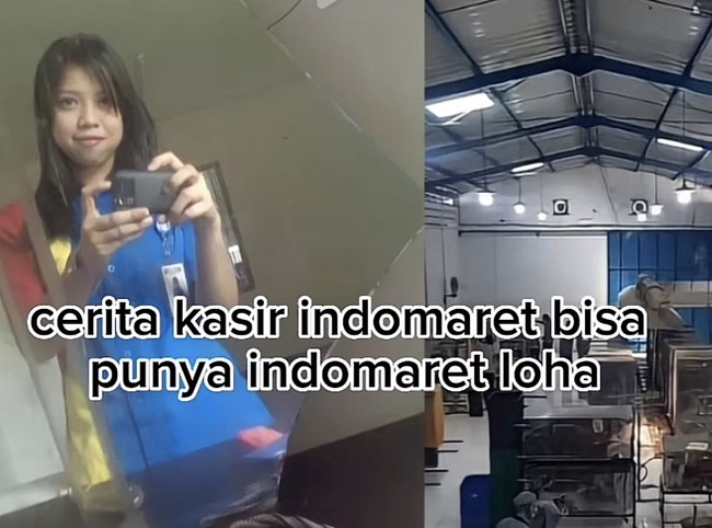 Wanita ini viral dengan kisahnya pernah bekerja sebagai kasir di Indomaret, kini berhasil membeli franchise minimarket tersebut. Bukan hanya itu saja dia sekarang juga mempunyai pabrik yang memproduksi makanan ringan atau snack. Kisah inspiratif itu mulai viral berawal dari unggahan akun TikTok @kiaraya61. Dalam unggahannya dia memperlihatkan berbagai foto zaman dulu ketika dirinya masih menjadi kasir di Indomaret. Foto: Dok. TikTok @kiaraya61.