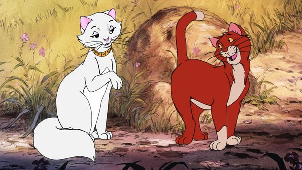 Cuplikan adegan Duchess dan O'Malley di film The Aristocats (1970).
