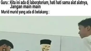 Pasti ada saja kelakuan siswa iseng. Dibilangin guru, eh malah melakukan yang sebaliknya. Foto: 1cak