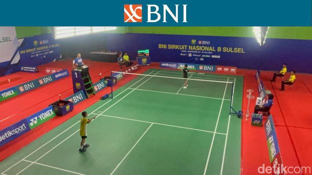 Ghathfaan Rizqie Ramadhan Haryanto vs Muhammad Ahsan di final BNI Sirnas B Sulsel 2023.