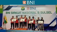 Foto: Podium Juara BNI Sirkuit Nasional B Sulawesi Selatan 2023