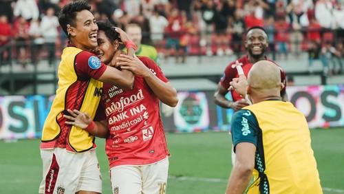 Kadek Agung mencetak satu gol untuk Bali United saat melawan Dewa United di Stadion Kapten I Wayan Dipta, Gianyar, Sabtu (27/7/2023) sore. (Bali United Official)