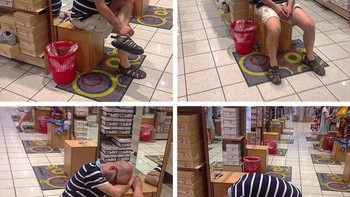 Berbagai gaya kala menunggu sang kekasih belanja. (Foto: Brightside)