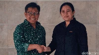 Di hari yang sama, Ketua DPP PDIP Puan Maharani melakukan pertemuan dengan para petinggi parpol diantaranya Ketum PKB Muhaimin Iskandar dan Ketum partai Golkar Airlangga Hartarto. Andhika Prasetia/Rifkianto Nugroho/detikcom