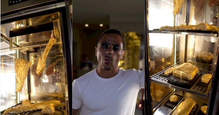 Mewah! Salt Bae Pamer Lemari Khusus Daging Berlapis Emas