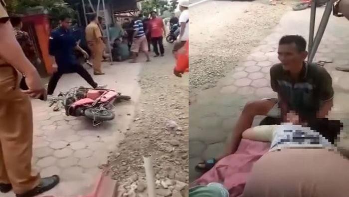 Viral bocah pengendara sepeda listrik ditabrak mobil boks.