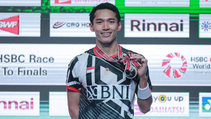 Jonatan Christie menjadi runner-up Japan Open 2023.