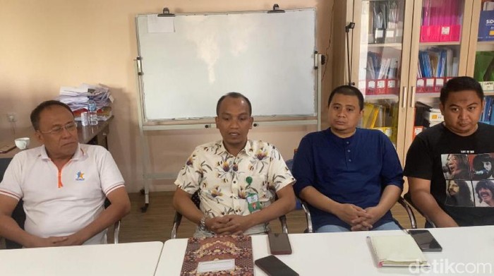 Pihak RSU Bahagia Makassar saat konferensi pers soal oknum dokter aniaya balita.