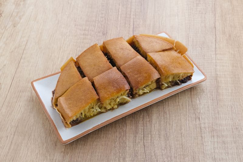 Martabak Manis or Kue Terang Bulan or Hok Lo Pan with cheese and chocolate filling, Indonesian snack