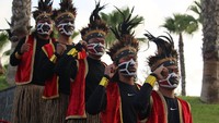 Tak ketinggalan tari sajojo dari Papua juga ditampilkan. (Foto: Dokumentasi PPI Dunia Maroko)