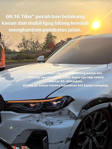 Jordi Onsu alami kecelakaan mobil.