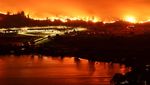 Penampakan Api Membara di Hutan Perbatasan AS-Kanada