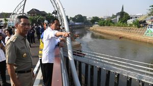 Momen Jokowi Resmikan Sodetan Ciliwung yang Sempat Mangkrak
