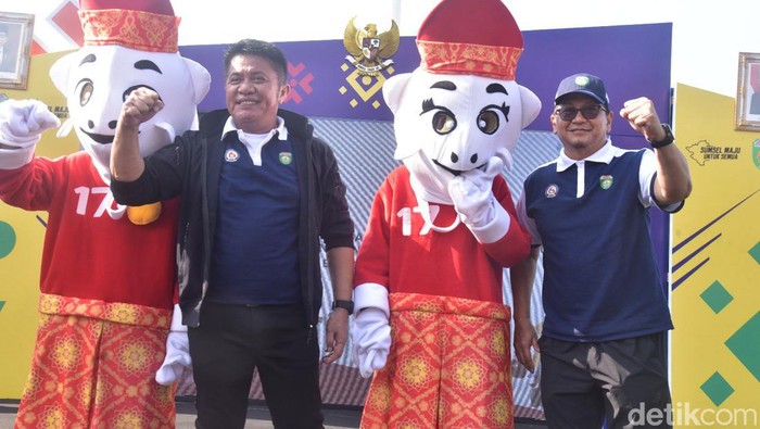 Peluncuran maskot Popnas XIV di Sumsel. (Candra Setia Budi/detikSumbagsel)