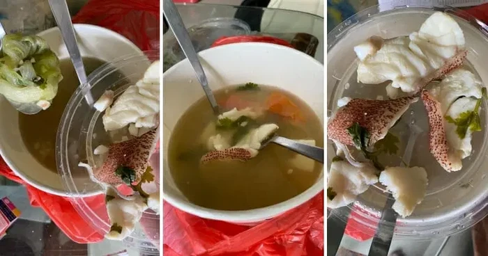Pria emosi beli sup ikan isinya secuil
