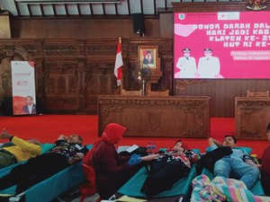 Ratusan Orang Ikuti Donor Darah Hari Jadi Kabupaten Klaten ke-219