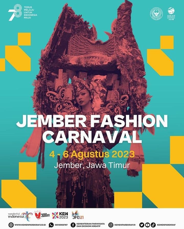Festival budaya Jember Fashion Carnaval (JFC) kembali digelar pada tahun ini selama 3 hari. Ini jadwal, tema dan cara beli tiket Jember Fashion Carnaval 2023!