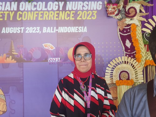 Ketua Himpunan Perawat Onkologi Indonesia Kemala Rita Wahidi di sela-sela acara bertajuk “6th International Oncology Nursing Conference” yang diadakan di The Patra Bali Resort & Villas, Tuban, Badung, Rabu (2/8/2023). (Ronatal Siahaan/detikBali)