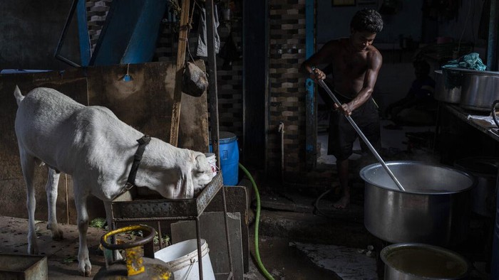 A health worker arrives to screen people for  symptoms of COVID-19 in Dharavi, one of Asia's biggest slums, in Mumbai, India, Friday, Sept. 4, 2020.The number of people infected with the coronavirus in India rose by another 80,000 and is near Brazil's total, the second-highest in the world. (AP Photo/Rafiq Maqbool)