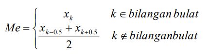 Contoh rumus median.