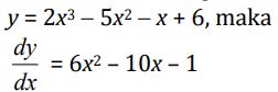 Contoh rumus turunan matematika.