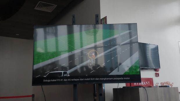 Bali Tower membuat animasi menjelaskan peristiwa leher Sultan terjerat kabel menjuntai (Rumondang-detikcom)