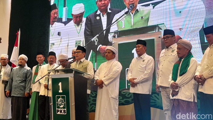 Cak Imin saat sambutan di Ijtima Ulama Sumut di Medan (Nizar Aldi/detikSumut)