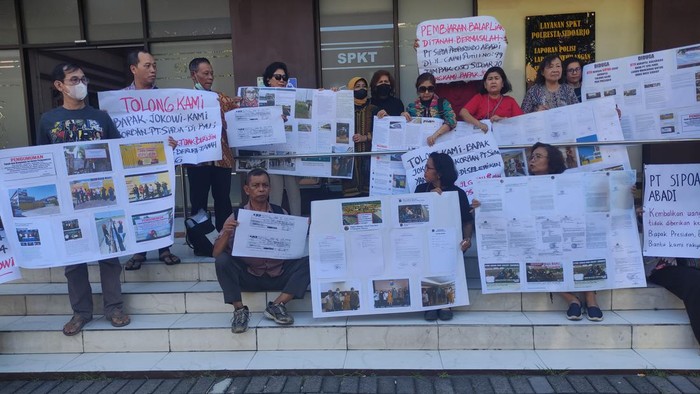 Korban Sipoa saat di Mapolresta Sidoarjo