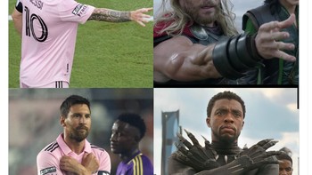 Messi sudah selebrasi ala Thor dan Wakanda Forever. Apa lagi nanti? Foto: Twitter