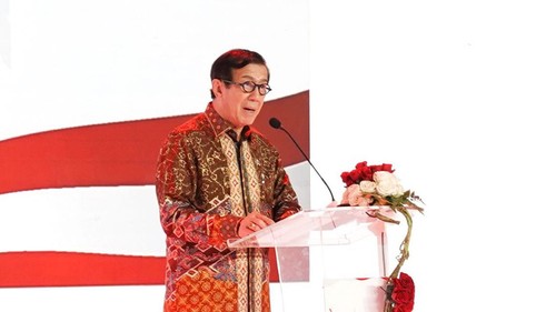 Menteri Hukum dan HAM Yasonna Laoly menyatakan bahwa pemerintah akan terus mendukung penggunaan produk dalam negeri, Kamis (3/8/2023).