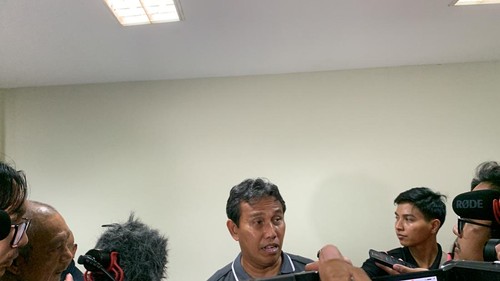 Pelatih Timnas U-17 Bima Sakti di Stadion Ngurah Rai Denpasar, Rabu malam (2/8/2023).