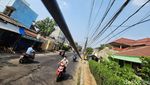 Penampakan Kabel Semrawut di Ciledug Raya Jaksel
