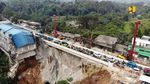 Potret Perbaikan Jembatan Eks Longsor di Bogor-Sukabumi