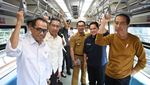 Potret Jokowi Naik LRT Jabodebek Didampingi Erick Thohir-Ridwan Kamil