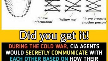 Saat perang dingin, agen CIA berkomunikasi secara rahasia melalui cara mereka mengikat tali sepatu. Foto: factologys via Bored Panda