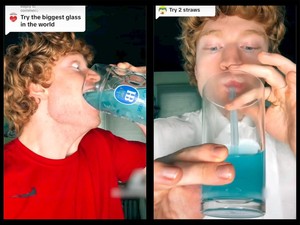 Kontennya Unik! TikToker Ini Pamer Kemampuan Minum Kurang dari 10 Detik