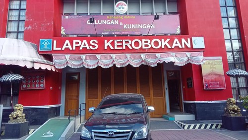 Lapas Kerobokan, Badung tampak dari luar difoto Jumat (4/8/2023).