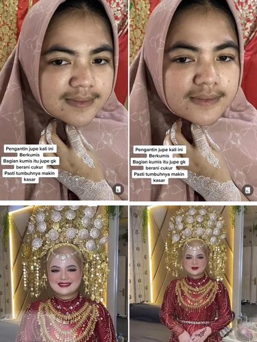 Viral Pengantin Wanita Berkumis di Padang, Makeupnya Jadi Sorotan