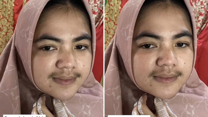 Makeup artist ini mengunggah video transisi seorang pengantin wanita berkumis tampil flawless dan pangling, mendadak viral di media sosial.