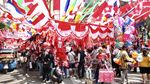 Pasar Mester Jatinegara Bernuansa Merah Putih Jelang HUT RI