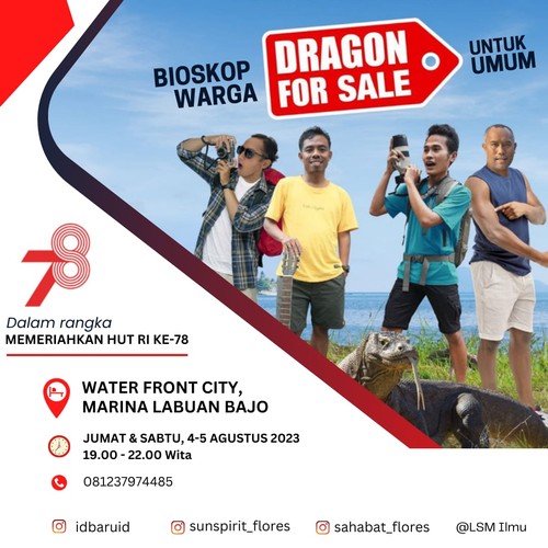 Selebaran undangan nonton film dokumenter Dragon For Sale yang beredar beberapa hari terakhir di Labuan Bajo. (Istimewa)