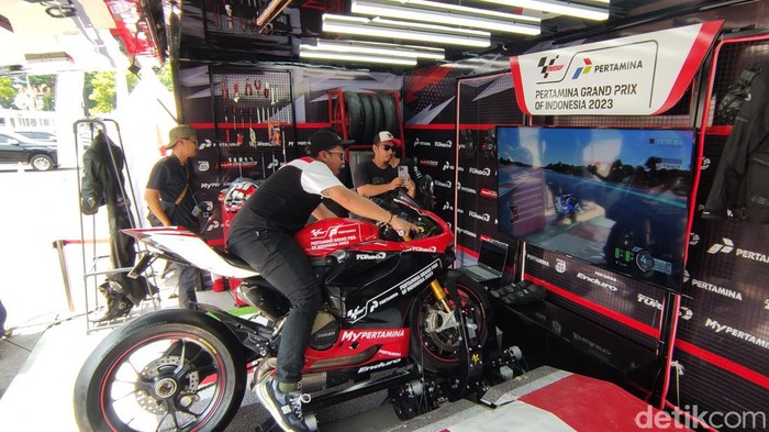 Simulasi MotoGP pakai Ducati di Semarang. Foto diunggah Jumat (4/8/2023).