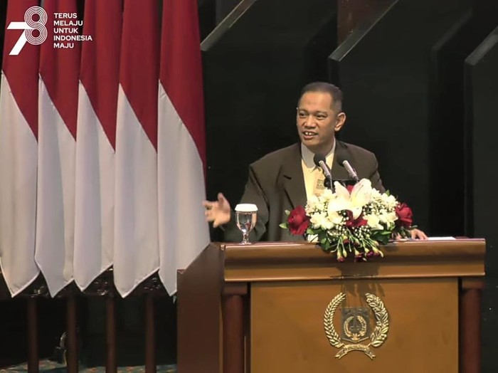 Wakil Ketua KPK Nurul Ghufron dalam acara penandatanganan pakta integritas RAPBD DKI 2024 di Gedung DPRD DKI Jakarta, Jalan Kebon Sirih, Jakarta Pusat, Jumat (4/8/2023).