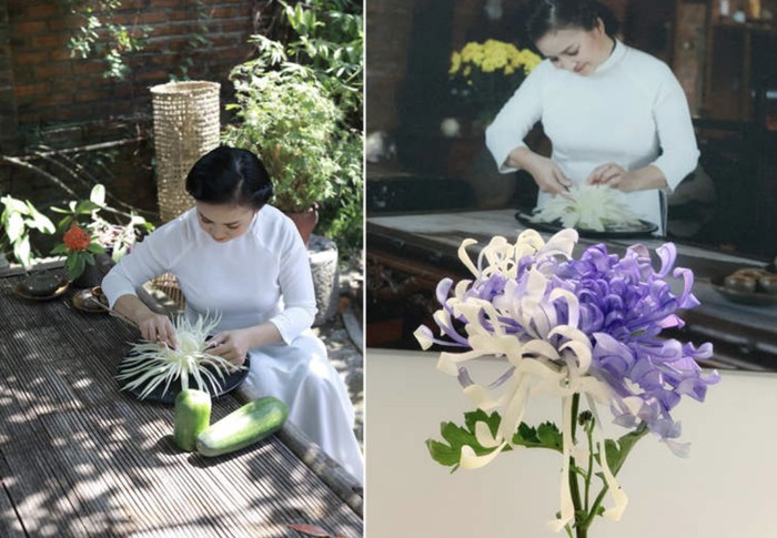 Keren! Seniman Vietnam Pahat Pepaya Muda Jadi Bunga Krisan hingga Peony