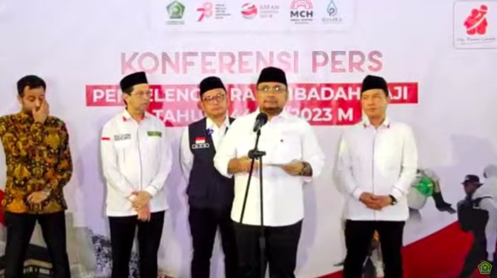Menag Yaqut Cholil Qoumas dalam Closing Statement Penyelenggaraan Haji 2023, Sabtu (5/8/2023).