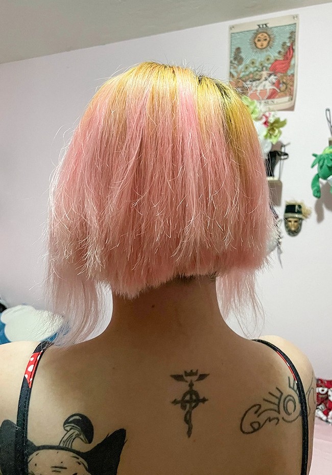 Ini kondisi rambut klien satu minggu setelah potong dan cat rambut di salon. Foto: Dok. Reddit