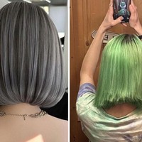 Perbedaan yang sangat jauh antara foto yang direferensikan dengan hasil cat rambut dari salon. Foto: Dok. Reddit