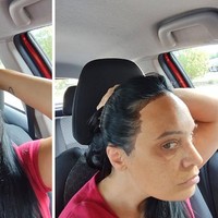 Wanita ini mengecat rambut di sebuah salon. Namun cat rambutnya juga menempel di garis rambut hingga dahi, dan staf salon menolak menghapus bekasnya. Foto: Dok. Reddit