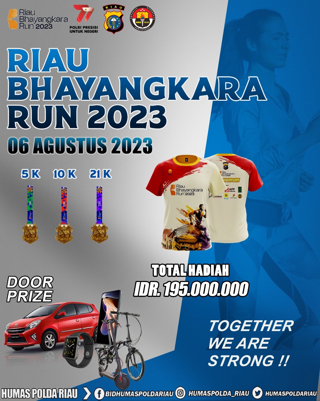 Polda Riau menyiapkan doorprize berupa mobil untuk peserta Riau Bhayangkara Run