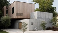 Desain rumah bertumpuk seperti menjadi cukup unik dan lain daripada biasanya. Rumah ini juga memberikan kesan terencana dan bahan yang sederhana.Foto: Rumah tanpa genteng/Homeedit 